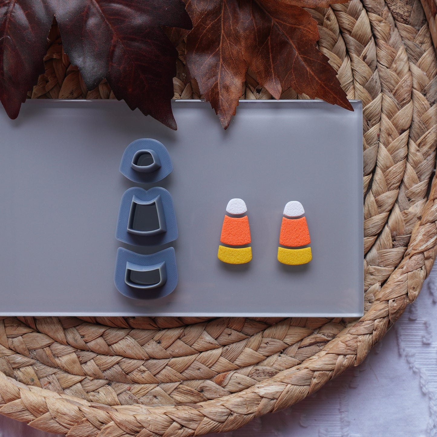 Candy Corn Clay Cutter Dangle Set