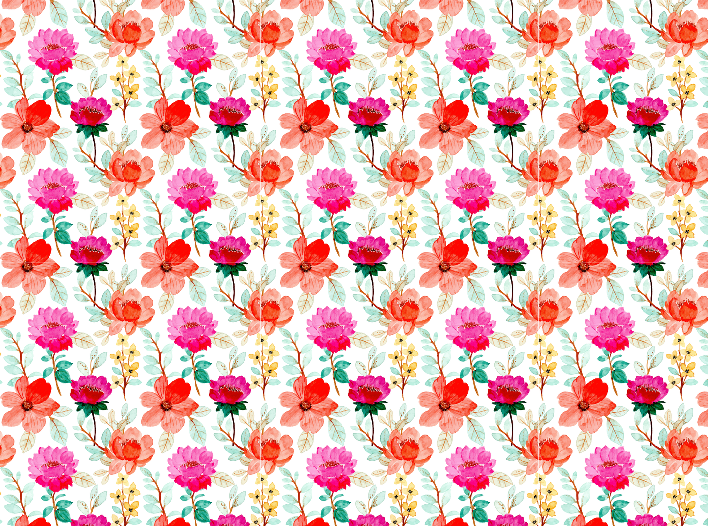 Pink & Coral Anemone Floral – Springtime Transfer Sheet