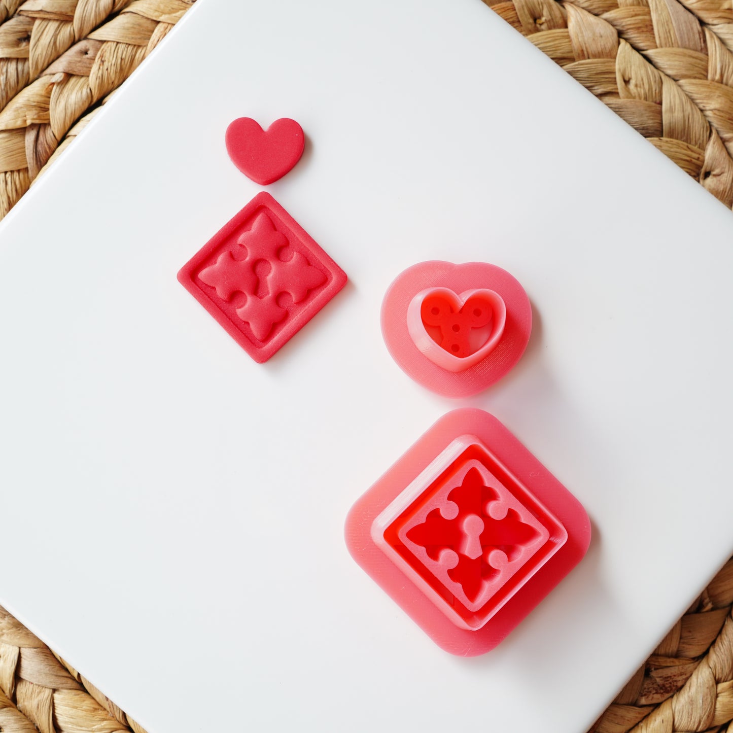 Cupid’s Lock Embossing Clay Cutter – Heart & Lock Dangle Set