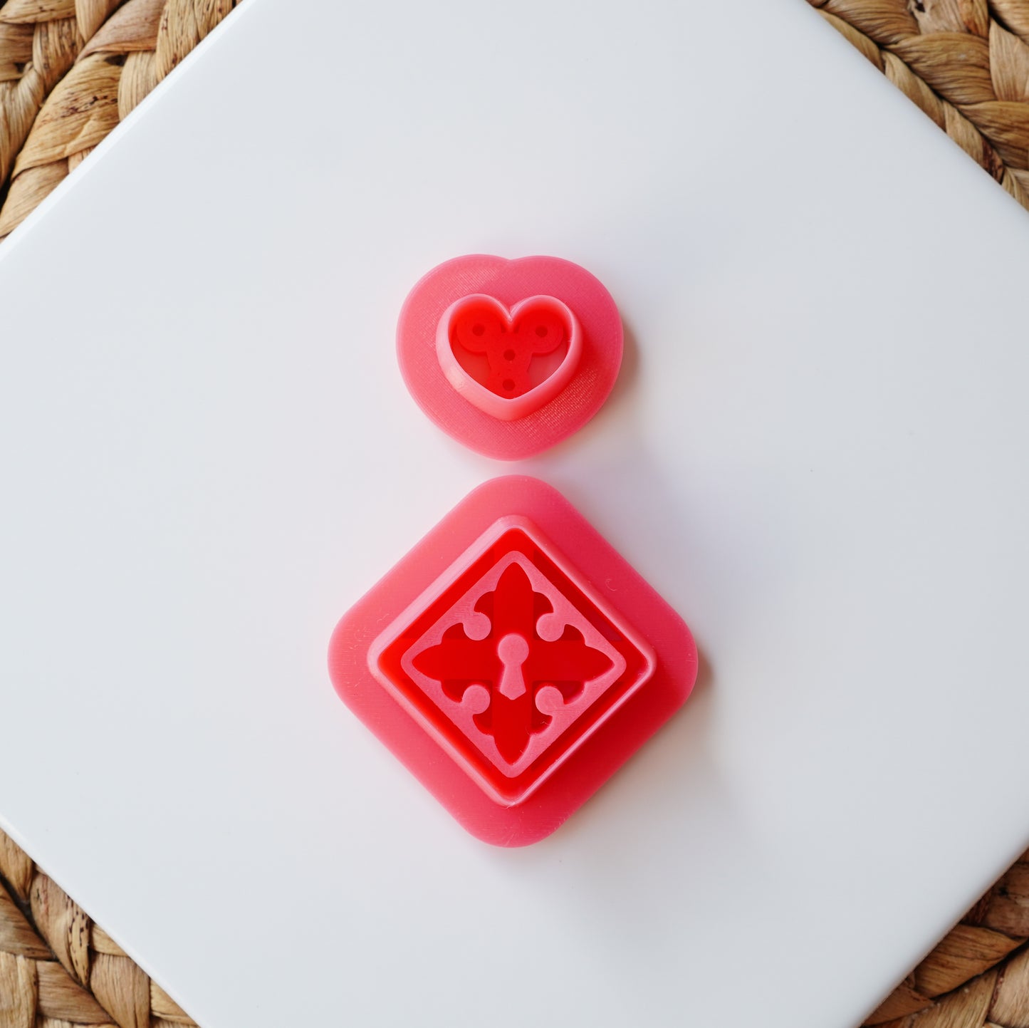 Cupid’s Lock Embossing Clay Cutter – Heart & Lock Dangle Set