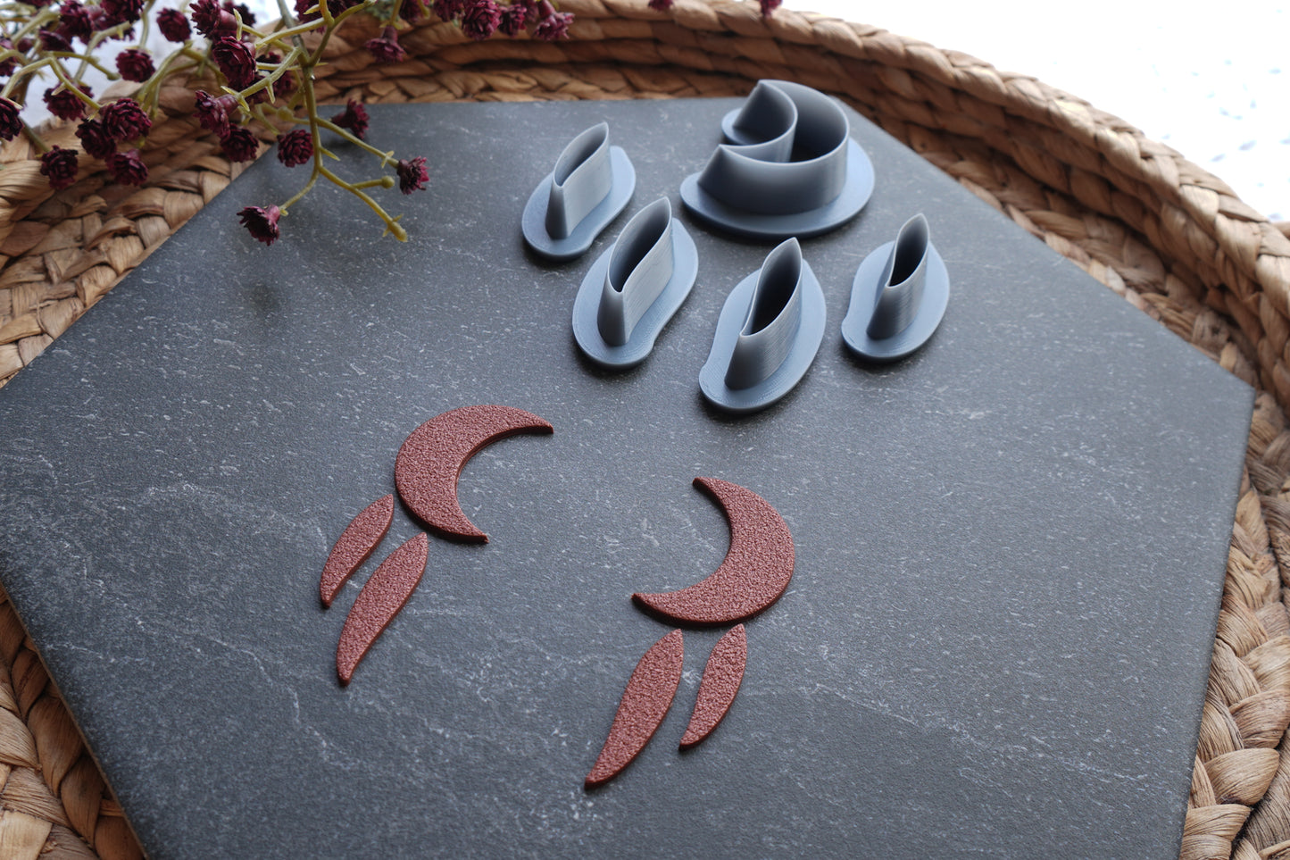 Crescent Moon Feather Dreamcatcher Clay Cutter