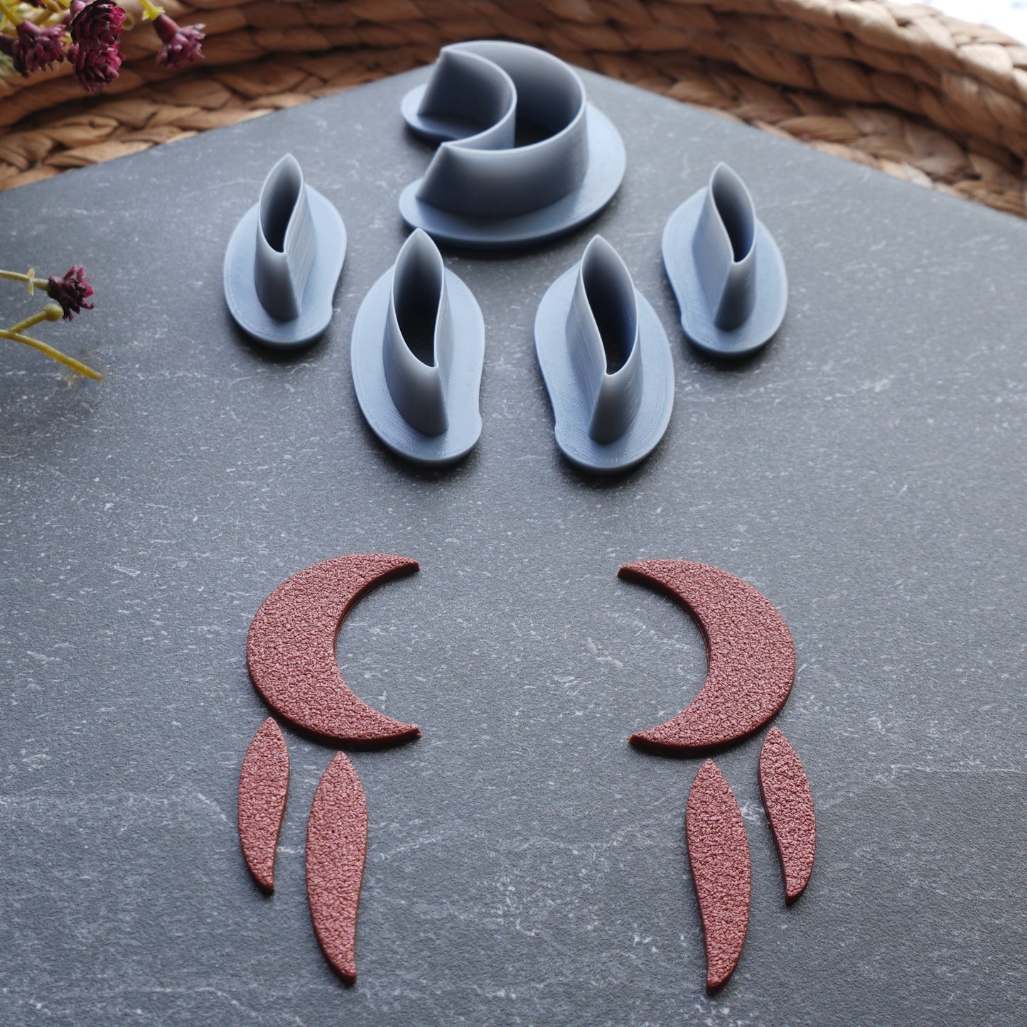 Crescent Moon Feather Dreamcatcher Clay Cutter