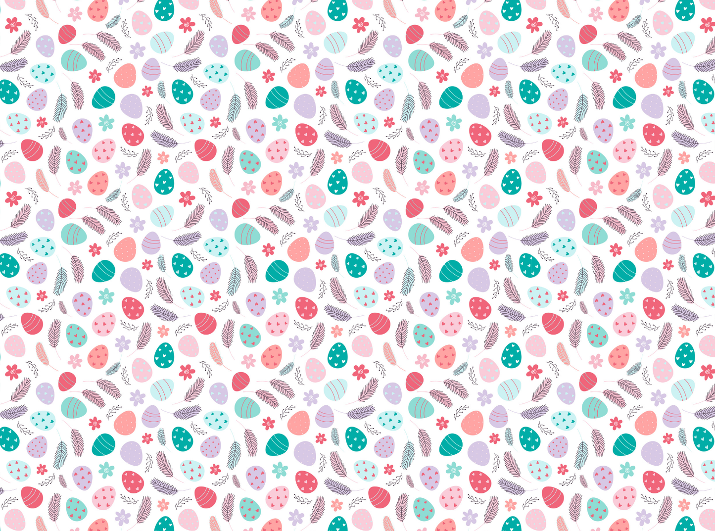 Spring Feathers & Easter Eggs Transfer