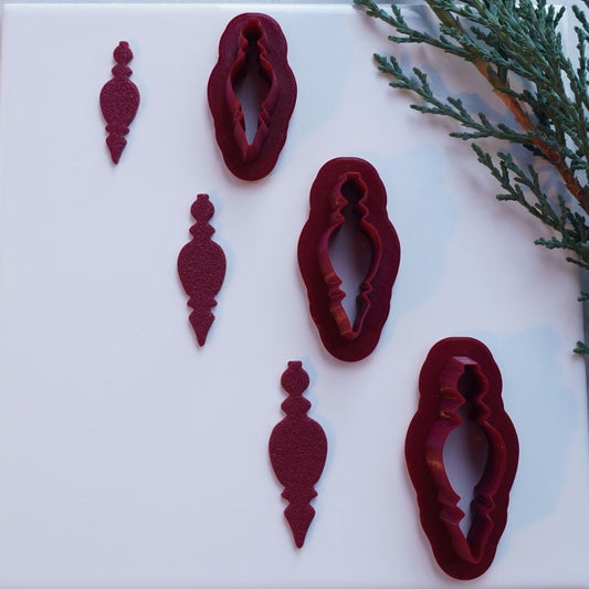 Frosted Bell Finial Clay Cutter – Vintage Holiday Ornament Shape