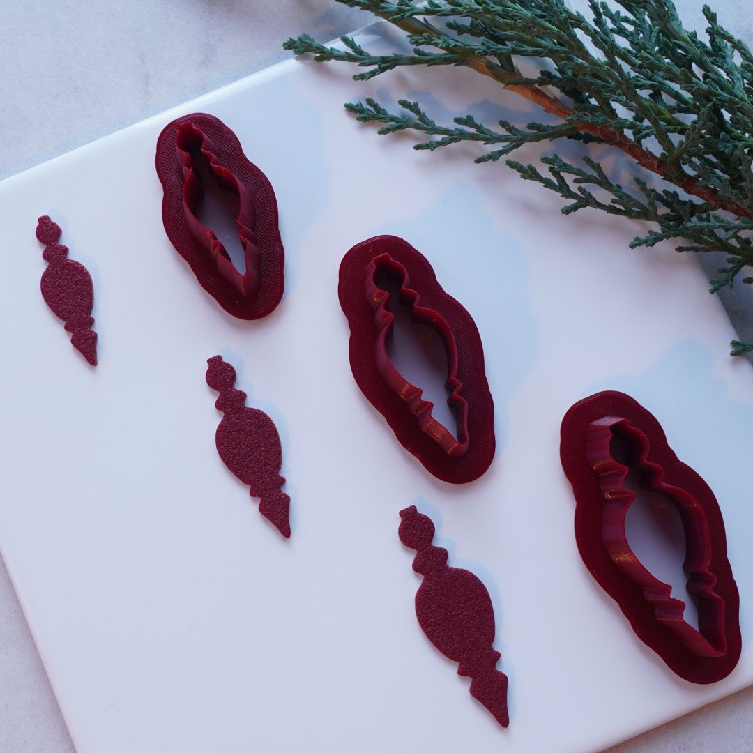Frosted Bell Finial Clay Cutter – Vintage Holiday Ornament Shape