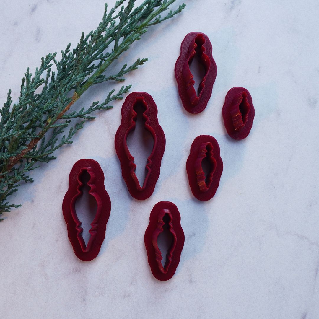 Frosted Bell Finial Clay Cutter – Vintage Holiday Ornament Shape