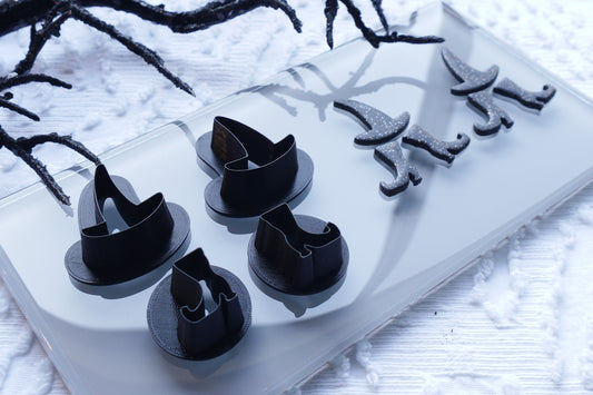 Witch Hat & Boots Dangle Clay Cutter Set