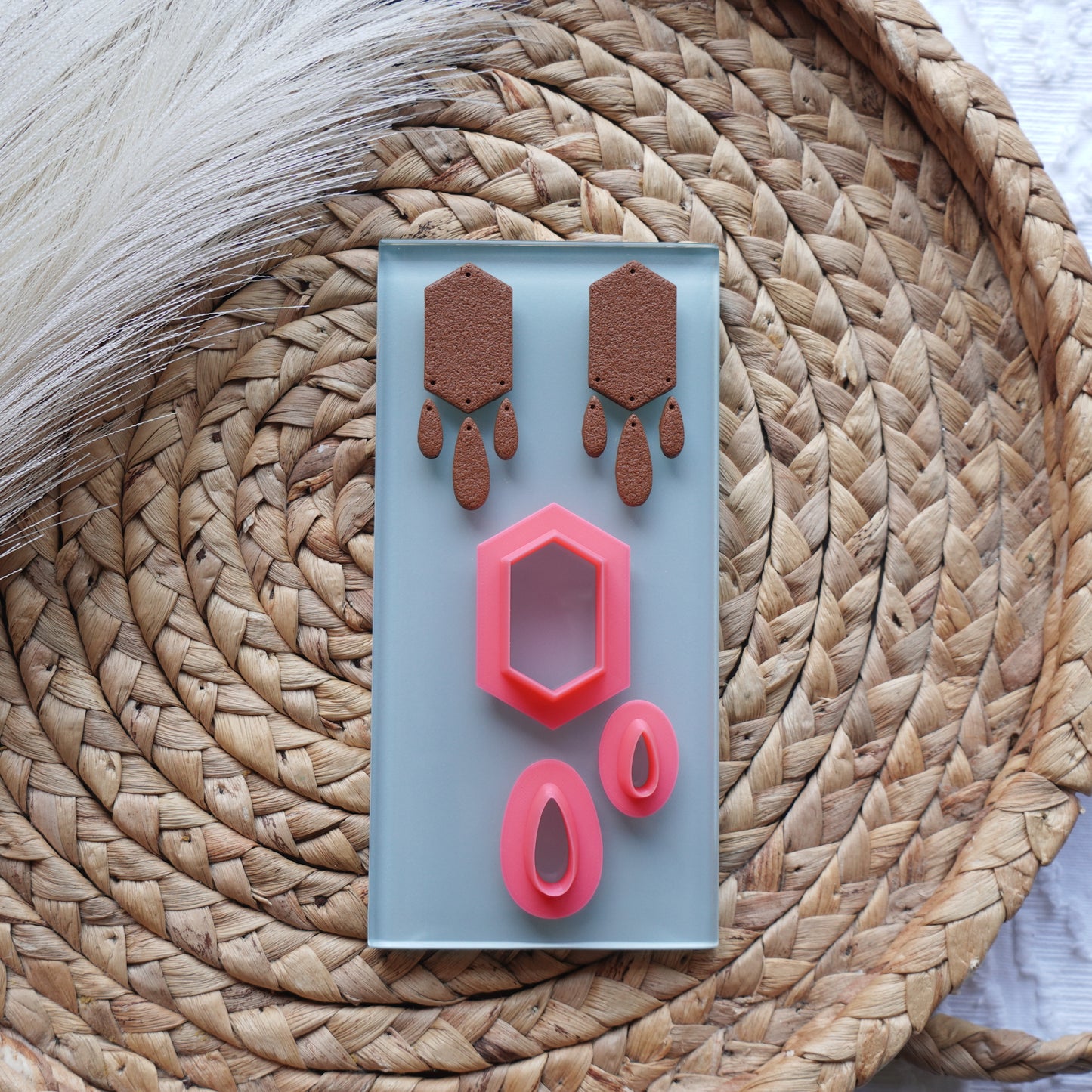 Elongated Hexagon Dangle Clay Cutter Set