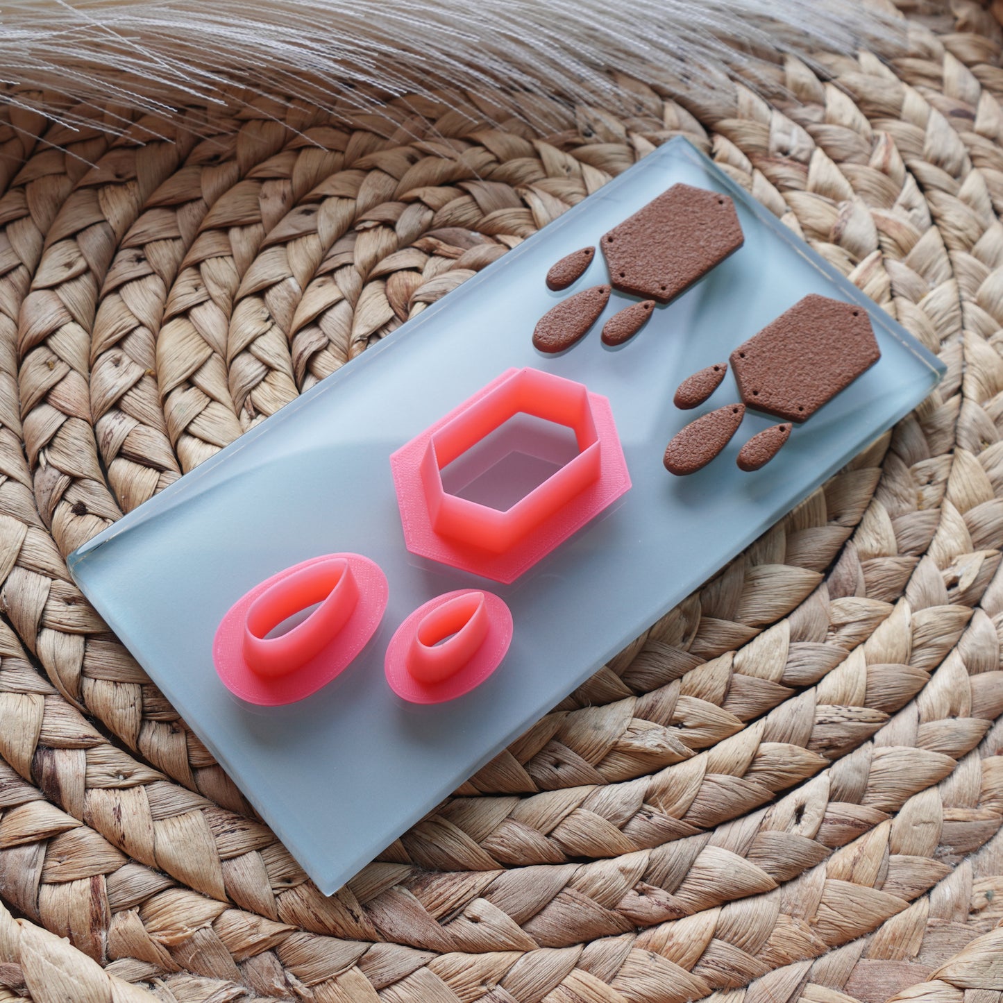 Elongated Hexagon Dangle Clay Cutter Set