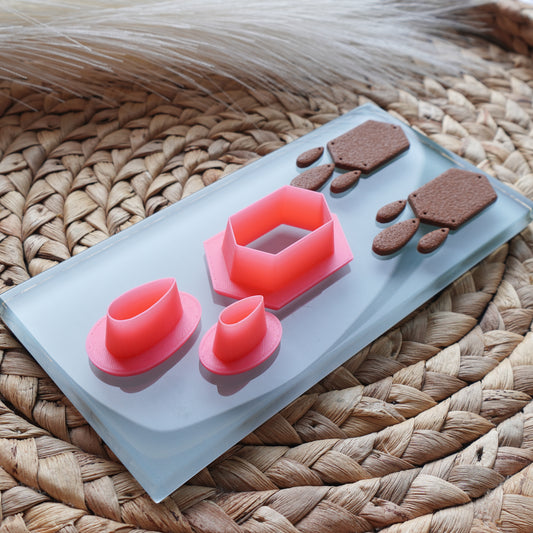 Elongated Hexagon Dangle Clay Cutter Set