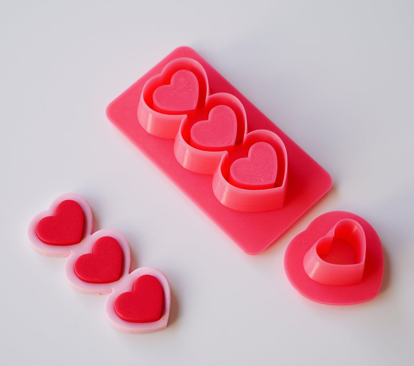 Hearts in Harmony Clay Cutter – Triple Heart Bezel Design