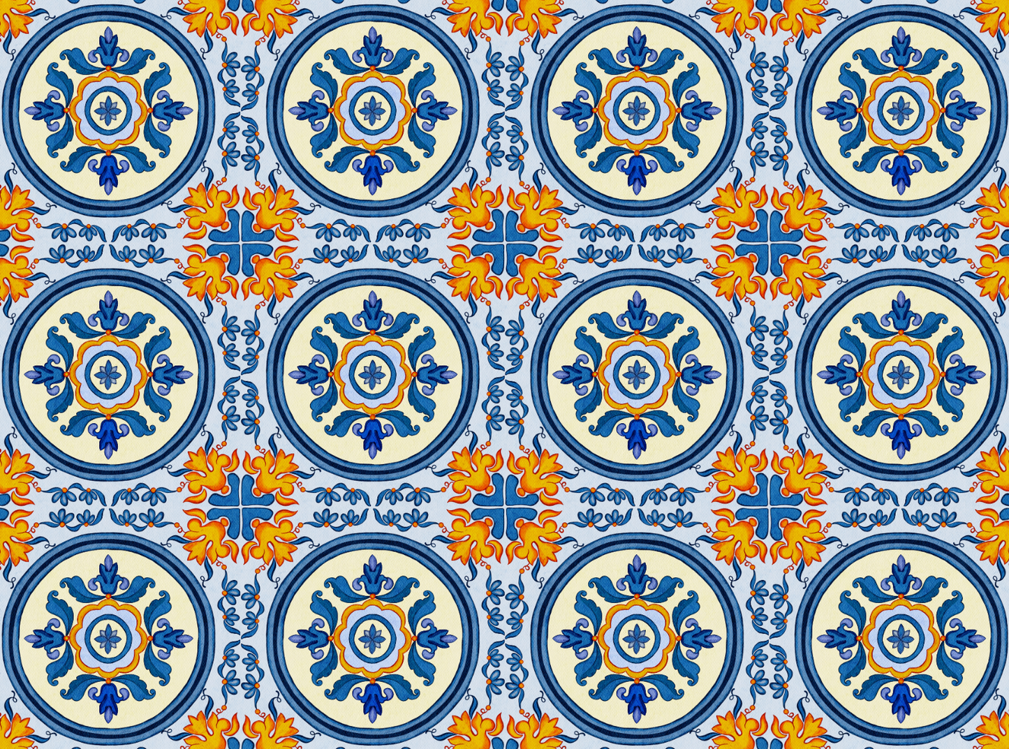 Italian Blue, Orange, & Ivory Transfer Paper