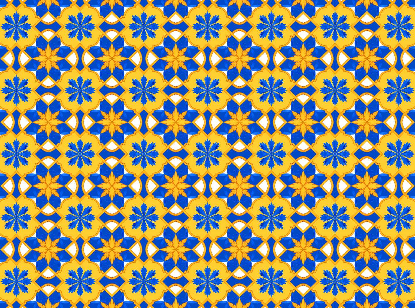Italian Blue & Yellow Tile 2 Transfer Paper
