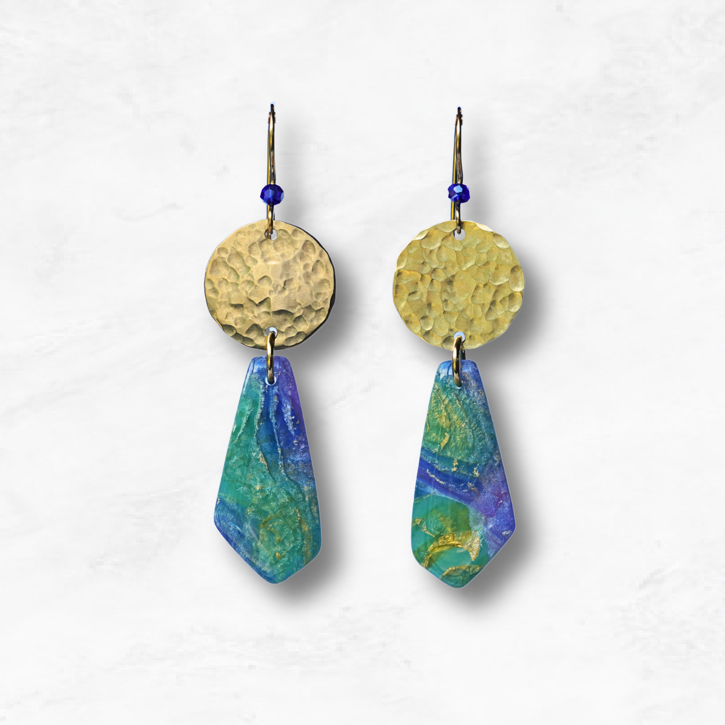 Lunara Earrings – Handcrafted Brass & Polymer Clay Statement Dangles