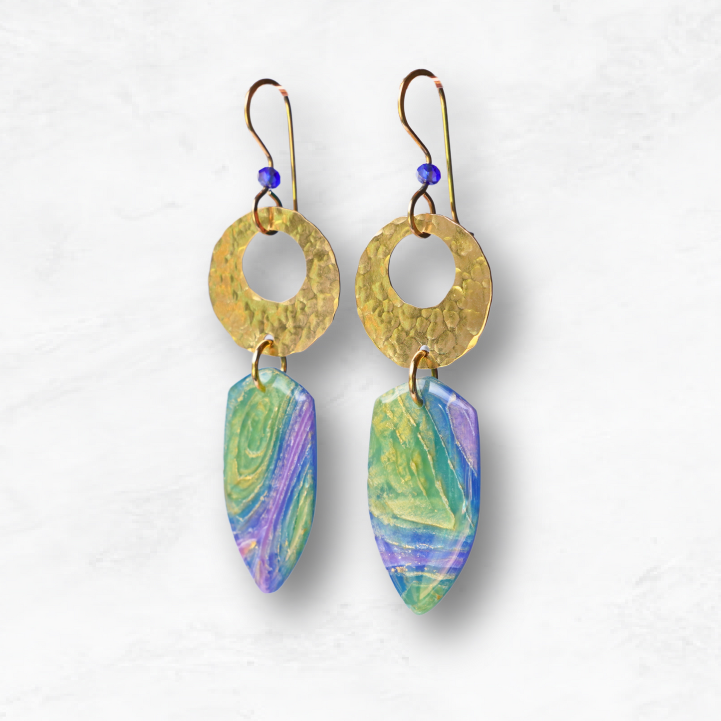 Oralith Dangle Earrings – Polymer Clay and Brass Statement Jewelry