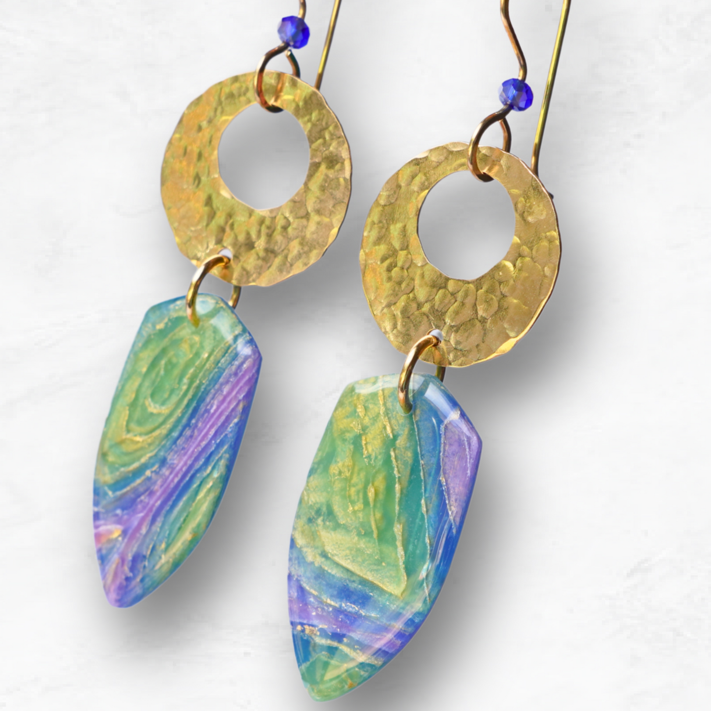 Oralith Dangle Earrings – Polymer Clay and Brass Statement Jewelry