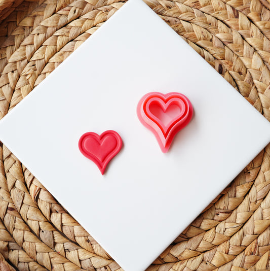 Puffed Heart Clay Cutter – Dimensional Charm with Debossed Detail
