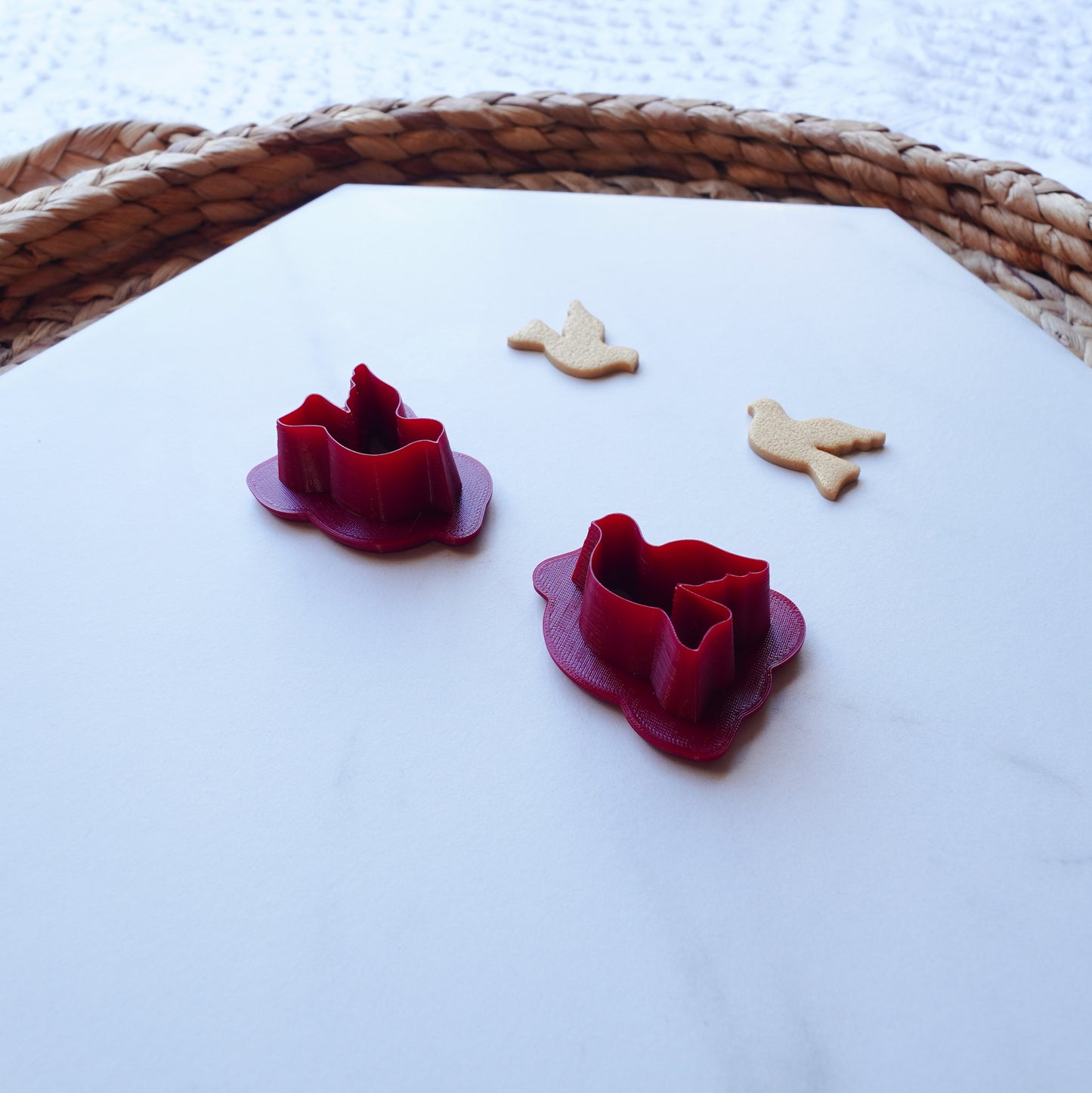 Mirrored Turtle Dove Clay Cutter Set - Symmetrical Earrings and Holiday Crafts