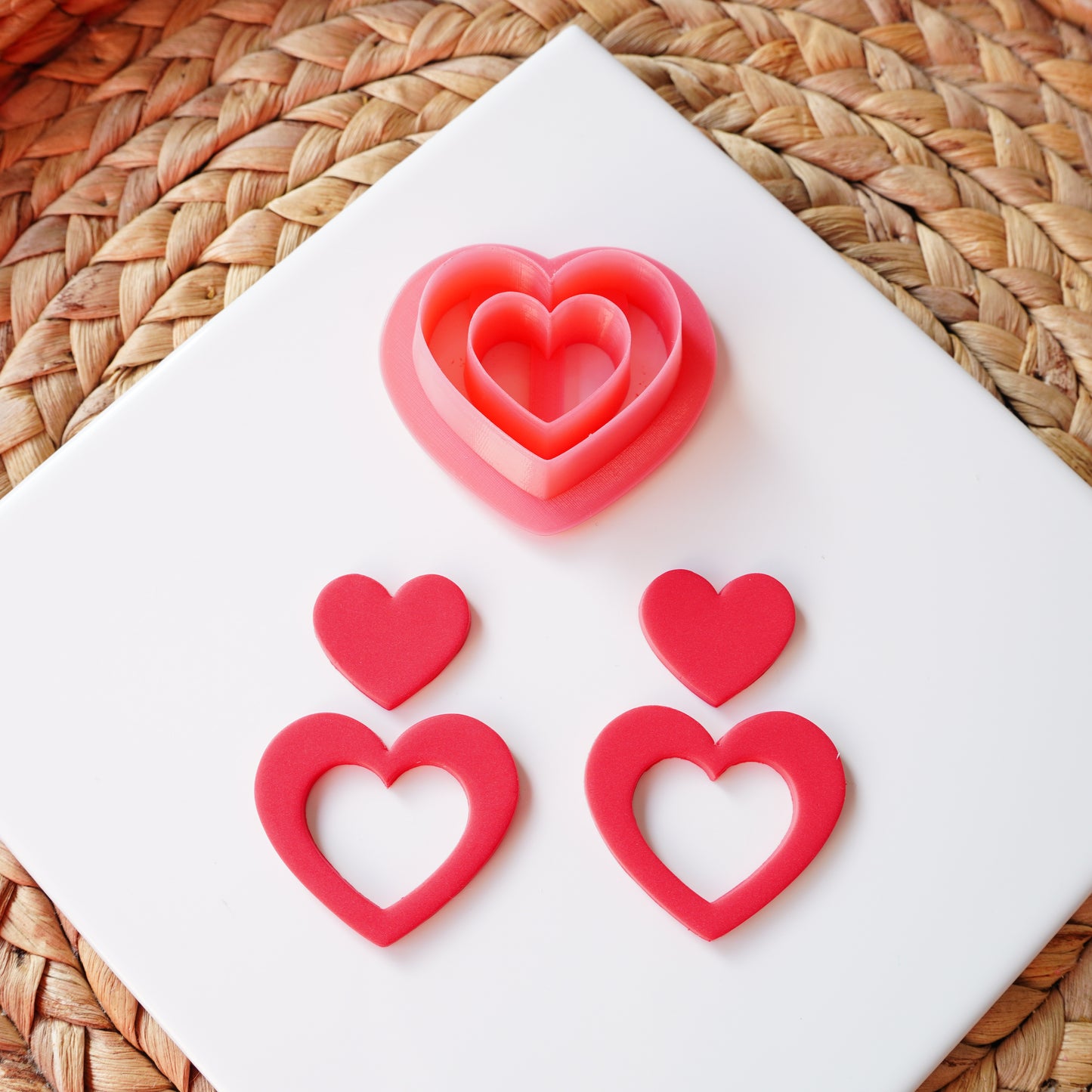 Two of Hearts Clay Cutter – Romantic Heart with Inner Cutout