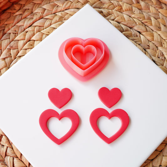 Two of Hearts Clay Cutter – Romantic Heart with Inner Cutout
