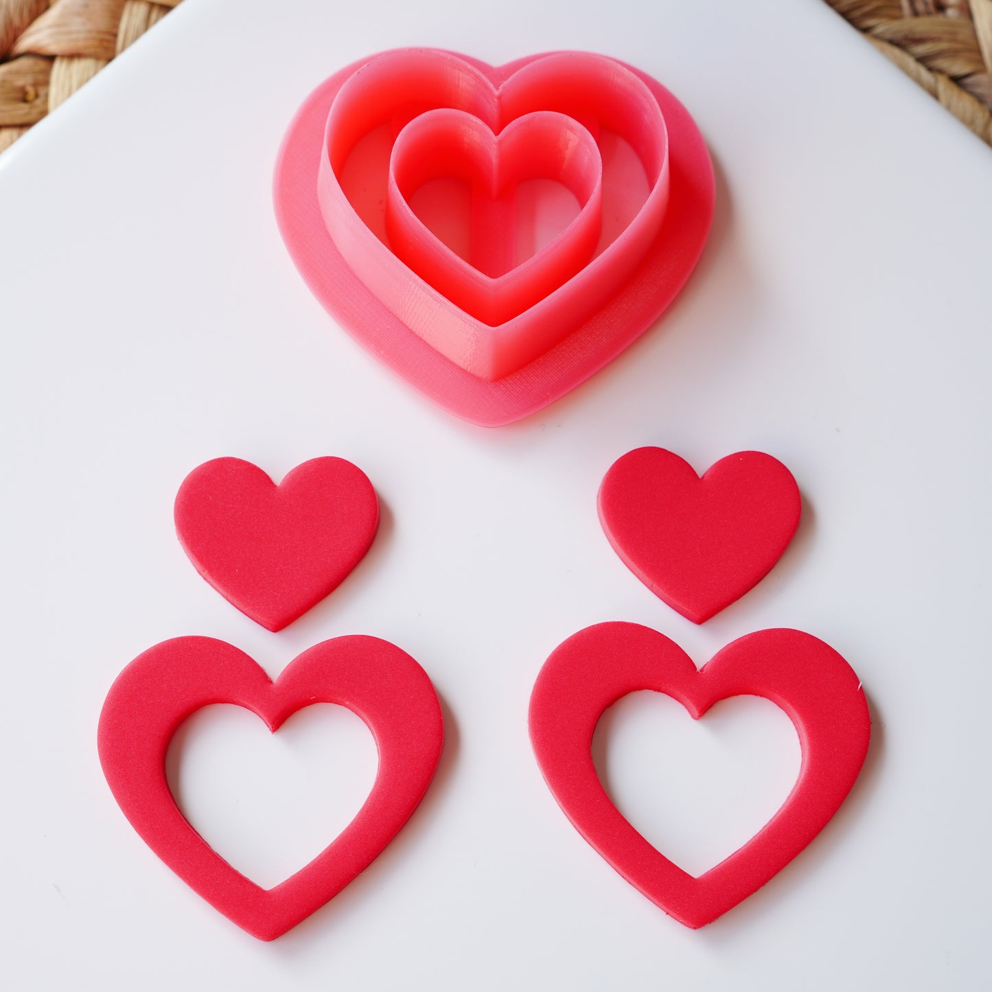 Two of Hearts Clay Cutter – Romantic Heart with Inner Cutout