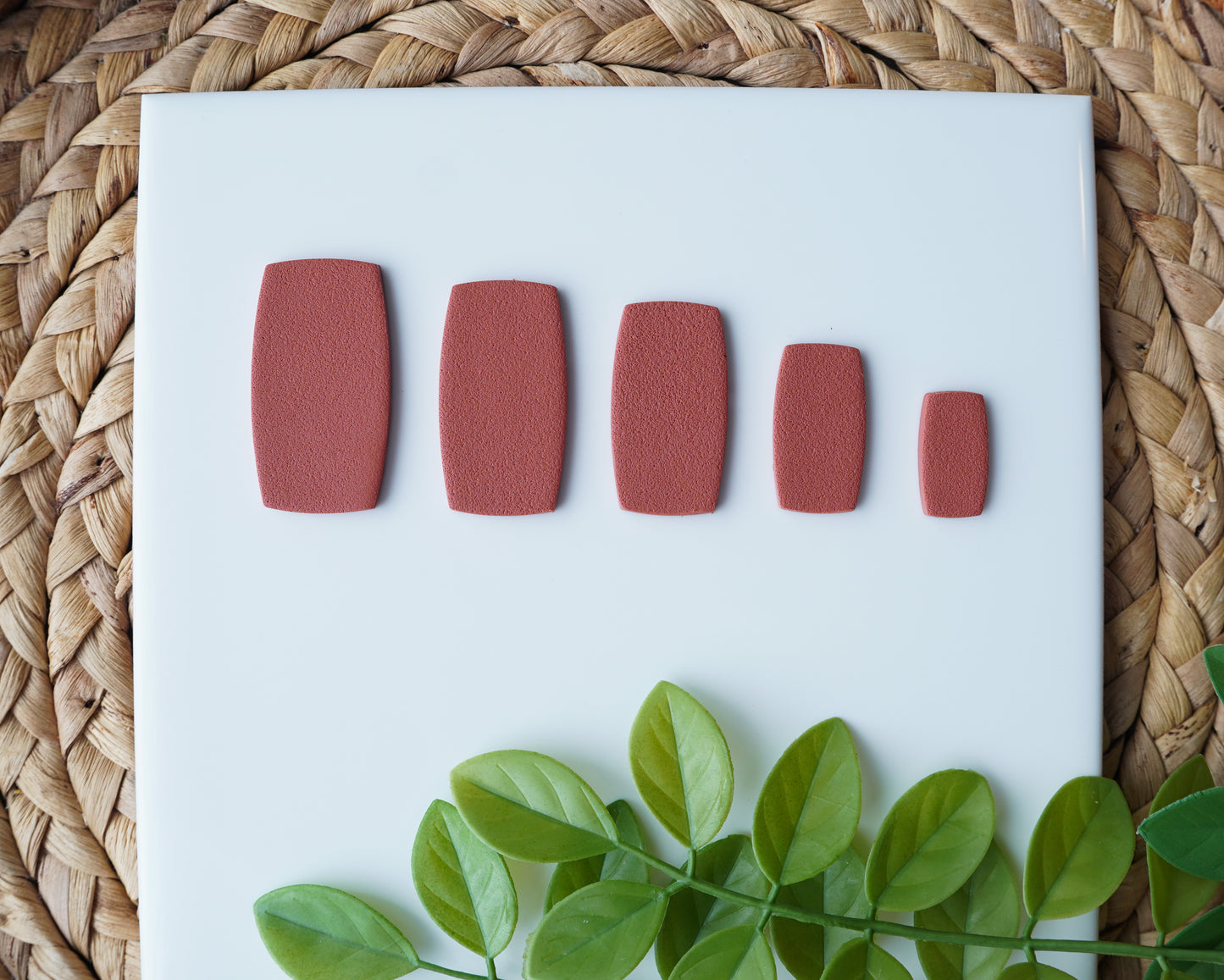 Siena Polymer Clay Cutter – Puffy Rounded Rectangle Inspired by Rustic Wine Barrels & Mid-Century Boho Jewelry
