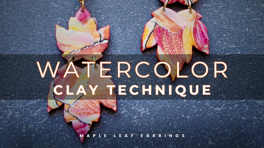 Watercolor Maple Leaf Clay Earrings Tutorial