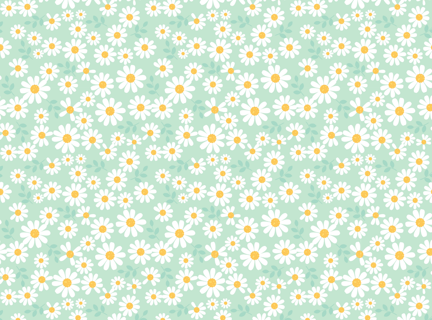 Soft Green Daisies – Springtime Transfer Sheet