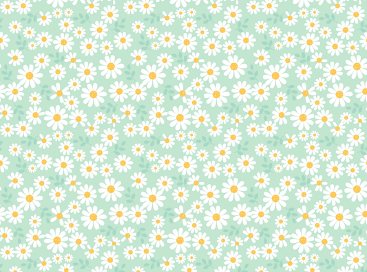 Soft Green Daisies – Springtime Transfer Sheet