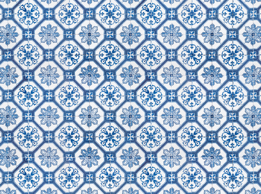 Blue & White Italian Tile Transfer Sheet