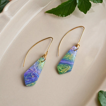 Verdara Earrings – Artisan Brass Spiral & Colorful Clay Jewelry