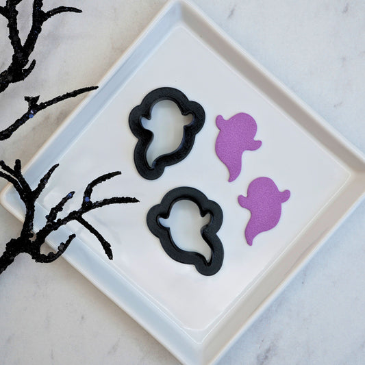 Cute Ghost Clay Cutter – Halloween Polymer Clay Jewelry Tool (Single or Mirrored Set)