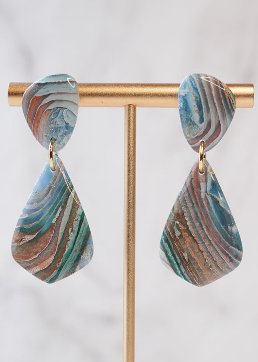 Earthy Agate Drop Earrings