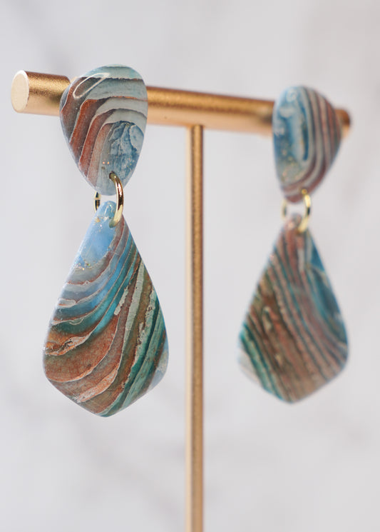 Earthy Agate Drop Earrings