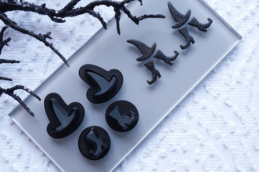 Witch Hat & Boots Dangle Clay Cutter Set