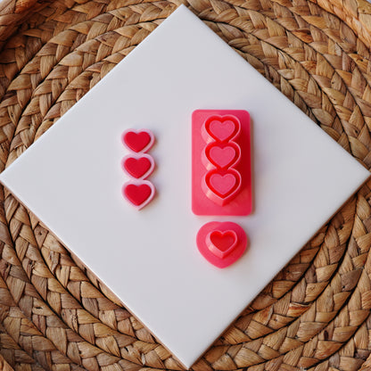 Hearts in Harmony Clay Cutter – Triple Heart Bezel Design