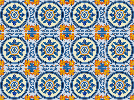 Italian Blue, Orange, & Ivory Transfer Paper
