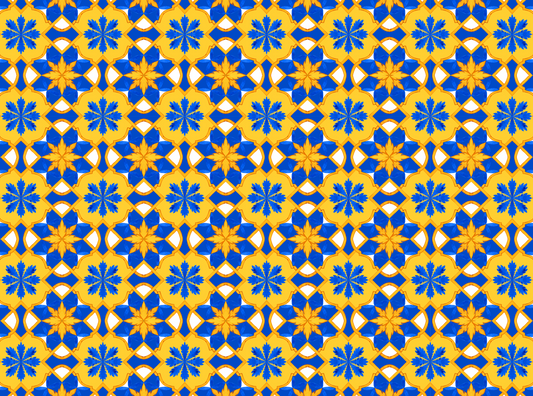 Italian Blue & Yellow Tile 2 Transfer Paper