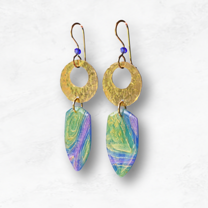 Oralith Dangle Earrings – Polymer Clay and Brass Statement Jewelry