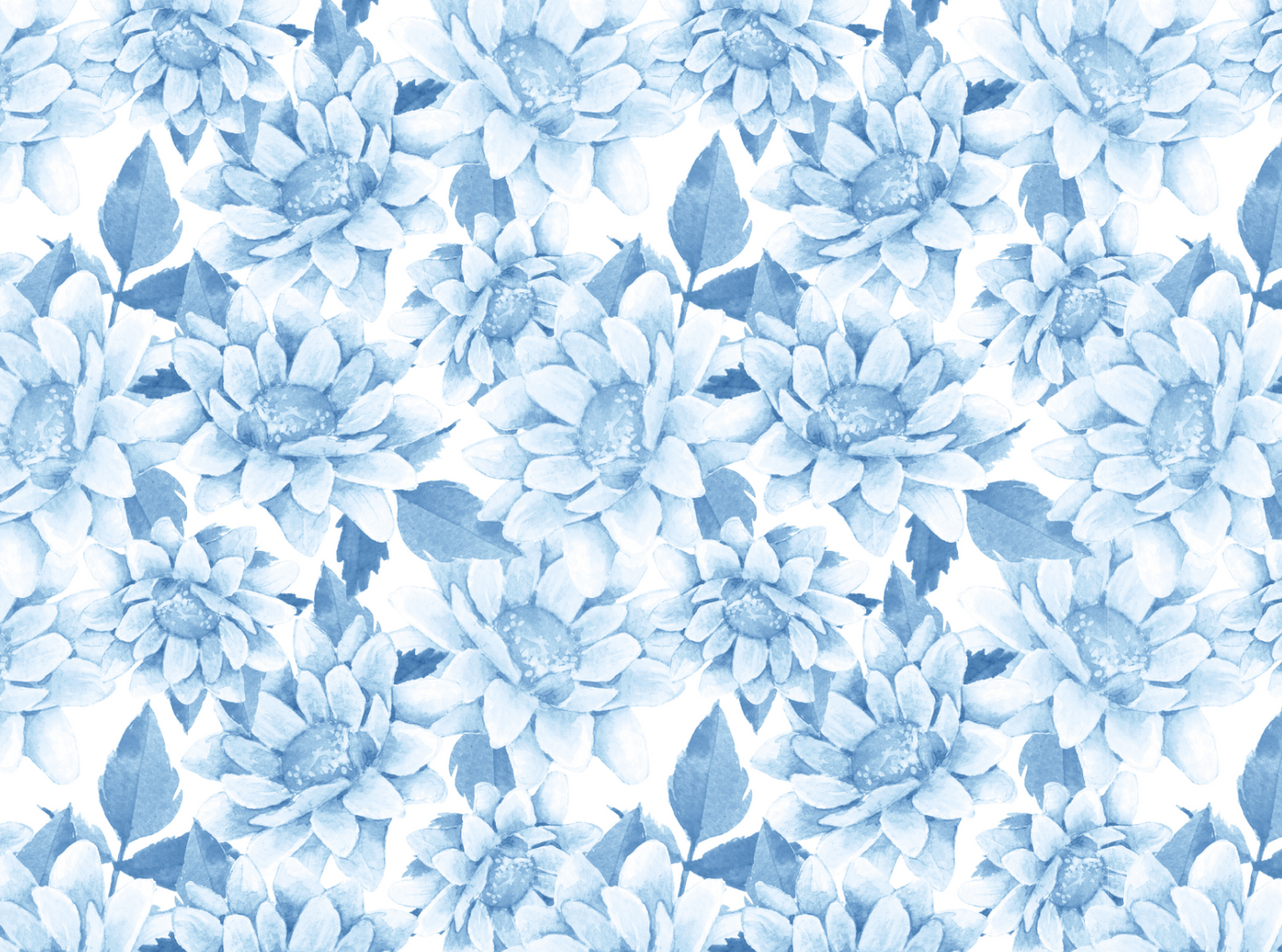 Blue & White Floral – Springtime Transfer Sheet
