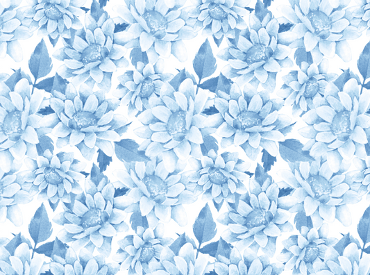 Blue & White Floral – Springtime Transfer Sheet