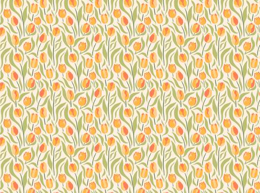 Spring Awakening – Orange & Yellow Tulip Transfer Sheet