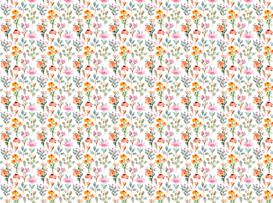 Pink & Orange Blossom Patch – Springtime Transfer Sheet