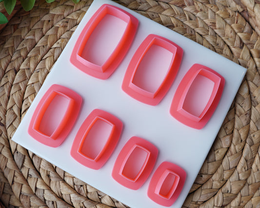 Siena Polymer Clay Cutter – Puffy Rounded Rectangle Inspired by Rustic Wine Barrels & Mid-Century Boho Jewelry